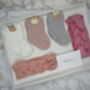 Bunny Socks And Twisted Bows Baby Gift Set, thumbnail 1 of 1