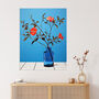 Elegant Simplicity Red Flowers Blue Vase Wall Art Print, thumbnail 1 of 6