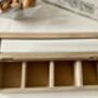 Grey Taupe Wooden Tea Box – “The Hour For Tea”, thumbnail 2 of 6