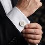 Text And Fingerprint Silver Cuff Links, thumbnail 1 of 12