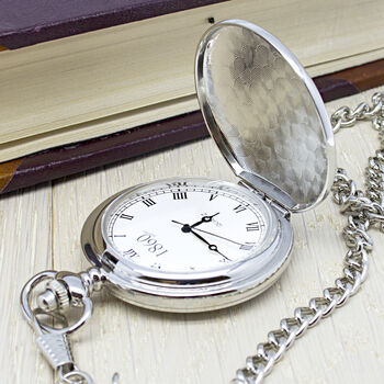 Personalised Silver Plated Groomsmen Icon Pocket Watch, 2 of 7
