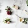 Burgundy, Champagne And White Floral Hair Pins, thumbnail 3 of 3
