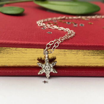 Christmas Snowflake Sterling Silver Necklace, 3 of 11