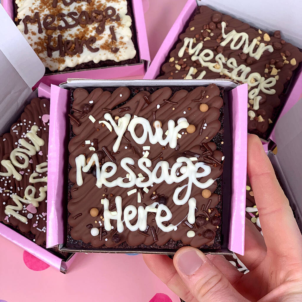 Mini Personalised Brownie Slab By Ruby The Cake Artist ...