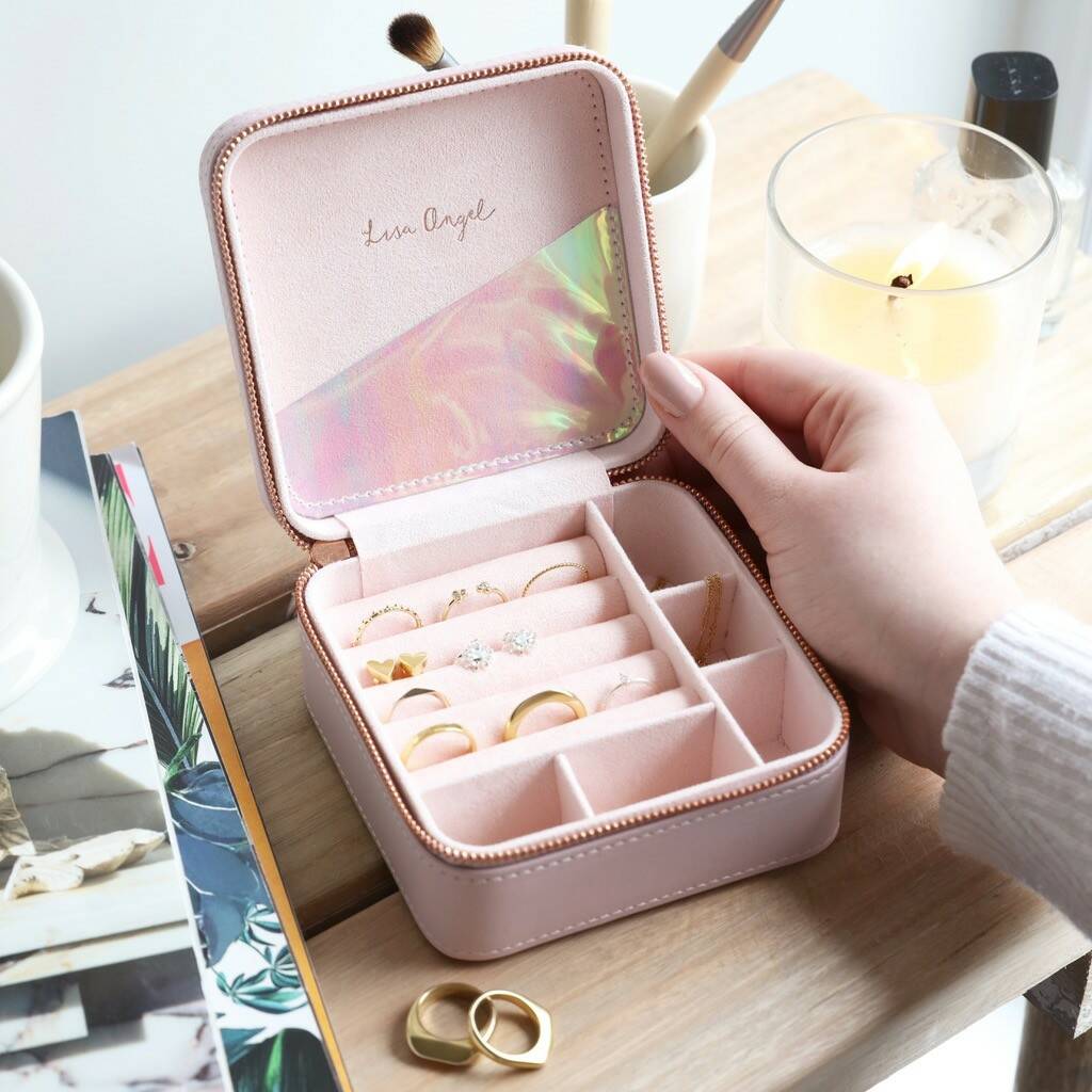 Personalised 'Your Drawing' Square Travel Jewellery Box By Lisa Angel