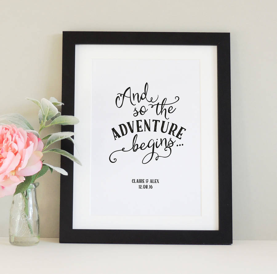Personalised 'And So The Adventure Begins' Print By Project Pretty ...