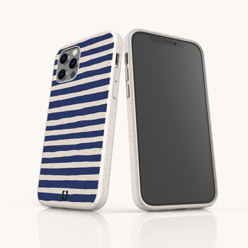 Navy Stripes Eco Phone Case, 7 of 7