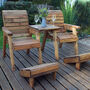 Deluxe Garden Lounger Set Straight With Foot Rests, thumbnail 1 of 3