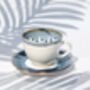 Blue Tea Cup With Saucer Porcelain, thumbnail 2 of 9