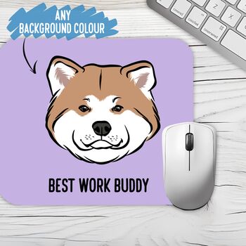 Akita Inu Face Computer Mouse Mat, 2 of 4