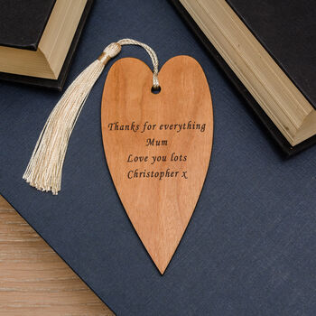 Personalised Heart Wooden Bookmark, 2 of 2