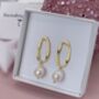 Elegant Freshwater Pearl Drop Earrings Gold And Silver, thumbnail 2 of 6