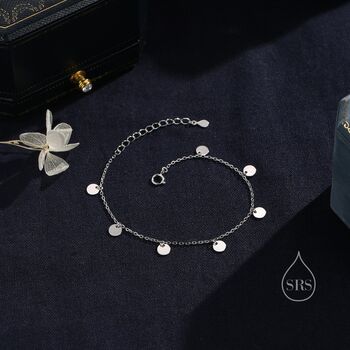 Sterling Silver Disk Charm Bracelet, 3 of 11