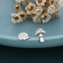 Mismatched Hedgehog And Mushroom Stud Earrings In Sterling Silver, thumbnail 1 of 9