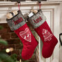 Personalised Nordic Cable Knit Christmas Stocking, thumbnail 1 of 5