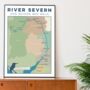 Personalised River Severn Art Print Map, thumbnail 1 of 10