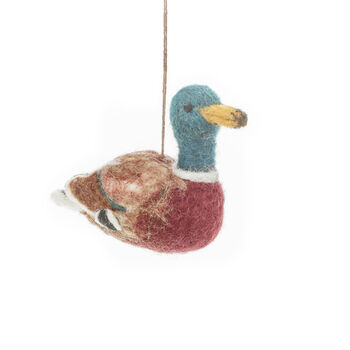 Handmade Felt Maddox The Mallard Duck Decoration, 2 of 2