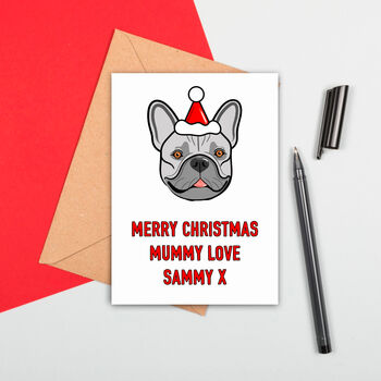 Personalised French Bulldog Portrait Christmas Card, 2 of 5