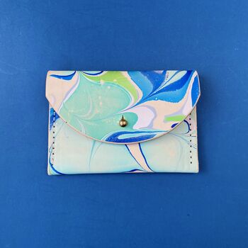 Handmade Leather Card Purse Marbled, 4 of 9
