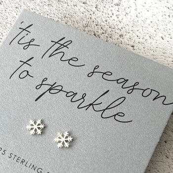 Sparkly Snowflake Sterling Silver Earrings, 5 of 11