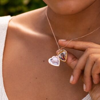 Mother Of Pearl Heart Locket 18 K Rose Gold Plate, 2 of 11