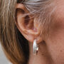 Sterling Silver Lace Textured Everyday Hoops, thumbnail 2 of 12