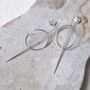 Sterling Silver Ring And Bar Stud Earrings, thumbnail 3 of 9