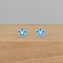 Sterling Silver Enamel Flower Stud Earrings, thumbnail 1 of 2