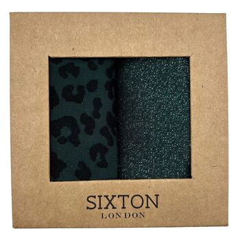 Tokyo Leopard And Teal Sock Gift Box, 3 of 4