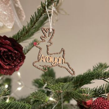 Reindeer Personalised Christmas Bauble, 2 of 6