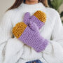Knit Your Own Colour Pop Knitted Mittens Kit, thumbnail 1 of 8