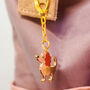 Cute Dog Bag Charm And Keyring Gold Plated, thumbnail 2 of 4