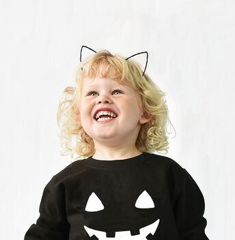 'Pumpkin Face' Halloween Children's Sweatshirt Jumper, 5 of 7