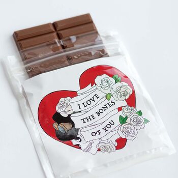 Valentine's I Love The Bones Of You Artisan Chocolate Bar, 3 of 4