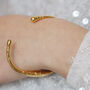 Molten Twist Gold Cuff Bangle, thumbnail 3 of 6