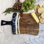 Custom Couples Portrait Line Art Resin Wood Cheese Board, thumbnail 1 of 6
