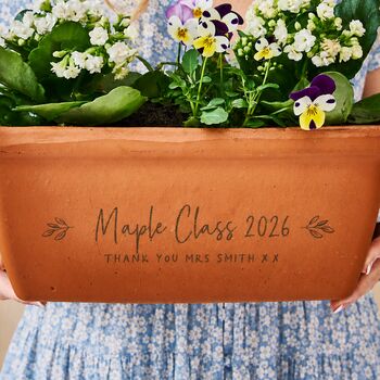 Personalised Teacher Gift Terracotta Trough / Window Box, 2 of 2