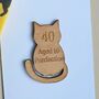 '40 Aged To Purrfection' Cat Token And Birthday Card, thumbnail 2 of 2