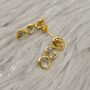 Green Amethyst Gold Drop Earrings, thumbnail 4 of 7
