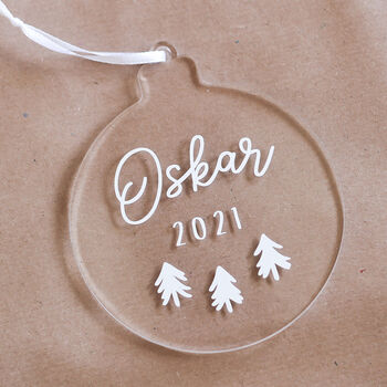 Personalised Baby's First Christmas Tree Bauble, 3 of 5