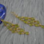 Long Peridot Earrings: Gold Plated Silver, Dangle Drop, thumbnail 6 of 6