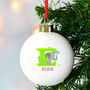 Christmas Animal Initial Personalised Hanging Bauble, thumbnail 4 of 5