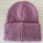Deep Cuff Pink Beanie With Embroidered French Bulldog, thumbnail 2 of 4