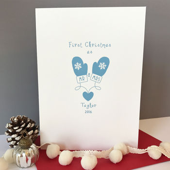 Personalised 'Mr And Mrs' First Christmas Card, 3 of 5
