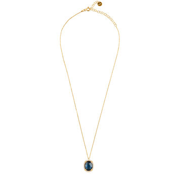 Beatrice Oval Gemstone Necklace Gold Plated Silver, 6 of 12
