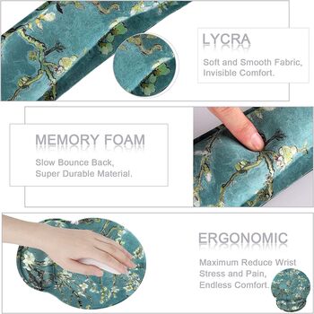 Apricot Flower Keyboard And Mouse Wrist Rest Pad Set, 5 of 6
