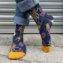 Men's Bamboo Socks Navy Blue Insects Bugs, thumbnail 1 of 6