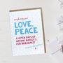 Fun Christmas Card 'Love And Peace', thumbnail 1 of 3