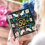 Floral 50th Birthday Age Card Sent Direct, thumbnail 1 of 3