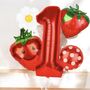 Five Piece Berry 1st Birthday Balloon Set, thumbnail 1 of 8